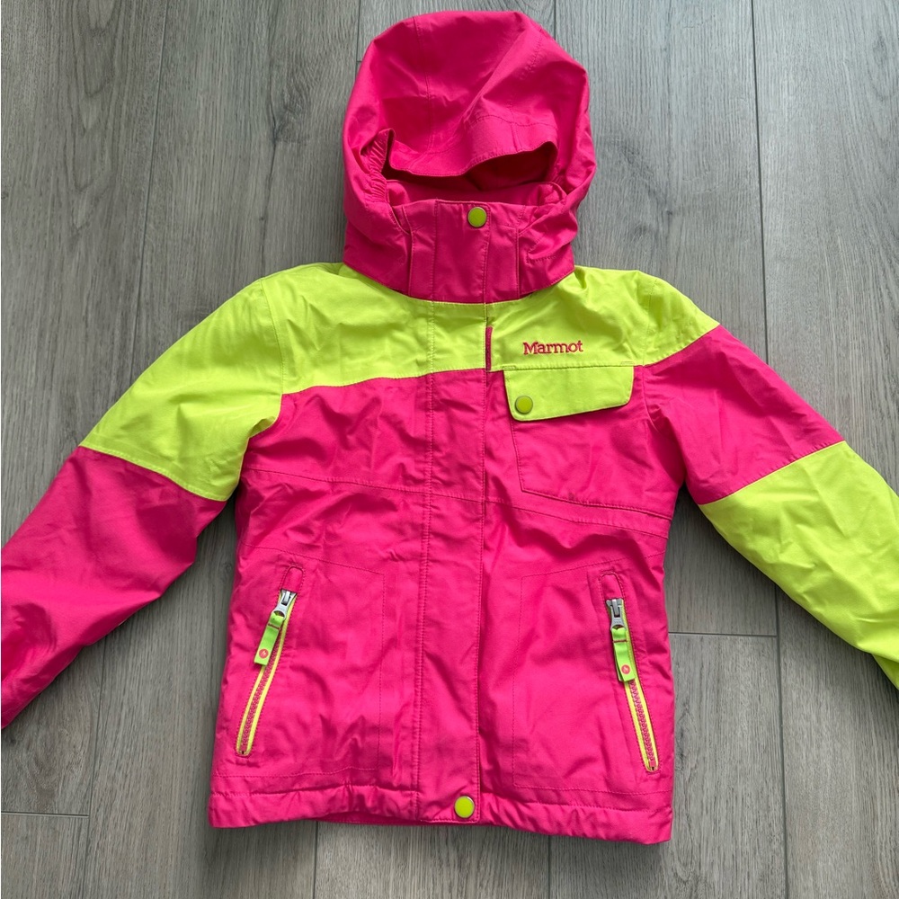 Marmot youth color block hooded  ski jacket